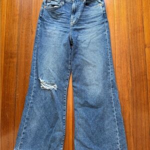 7 For All Mankind High Rise Cropped Wide Leg Jeans